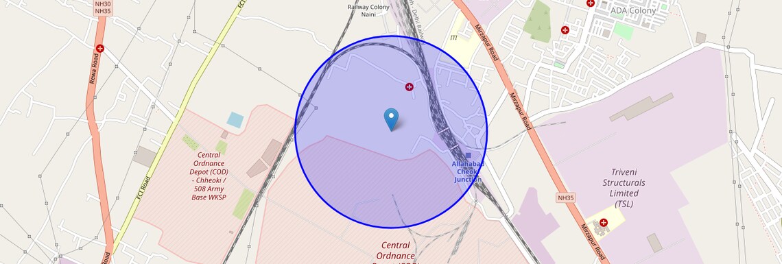 Location Map of Chheoki, Allahabad