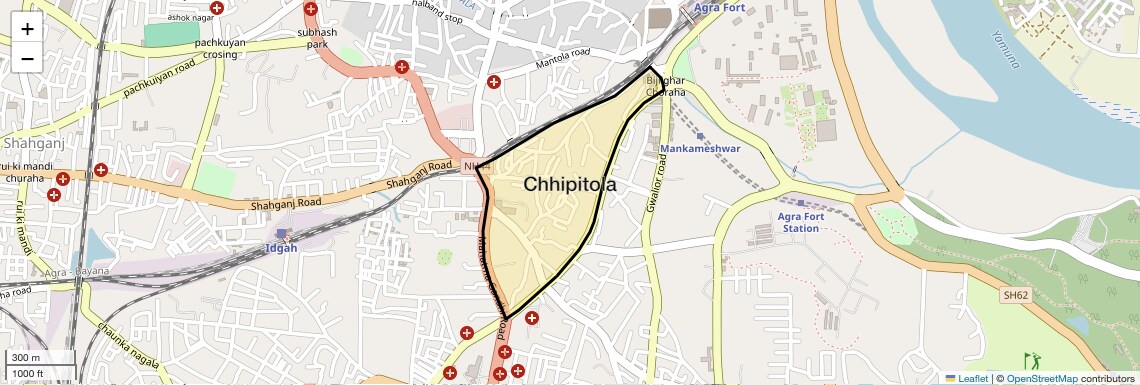 Location Map of Chhipitola, Agra