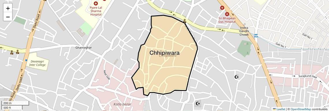 Location Map of Chhipiwara, Meerut