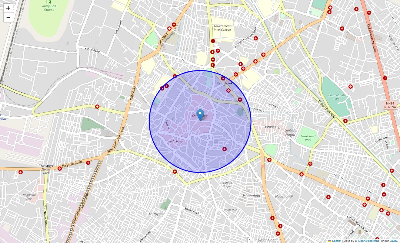 Location Map of Chhipiwara, Meerut