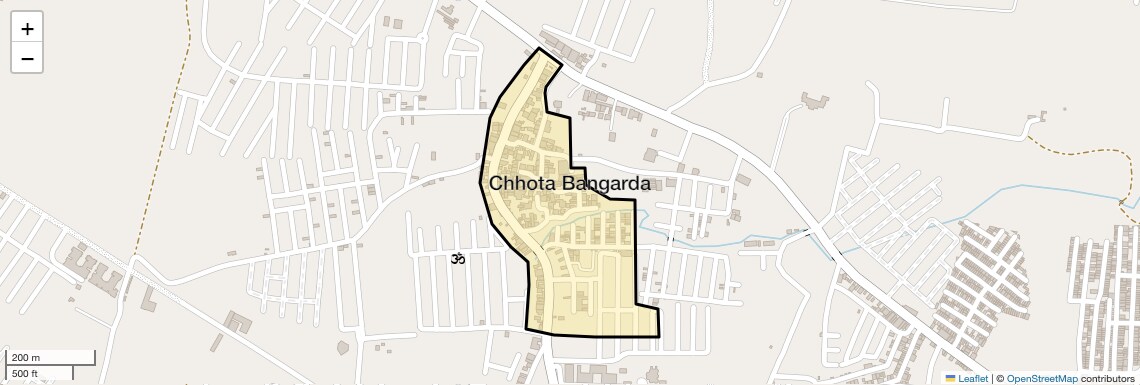 Location Map of Chhota Bangarda, Indore