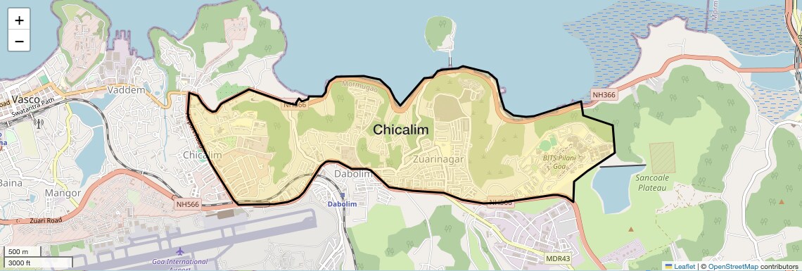 Location Map of Chicalim, Goa