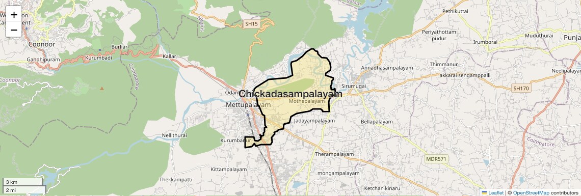 Location Map of Chickadasampalayam, Coimbatore