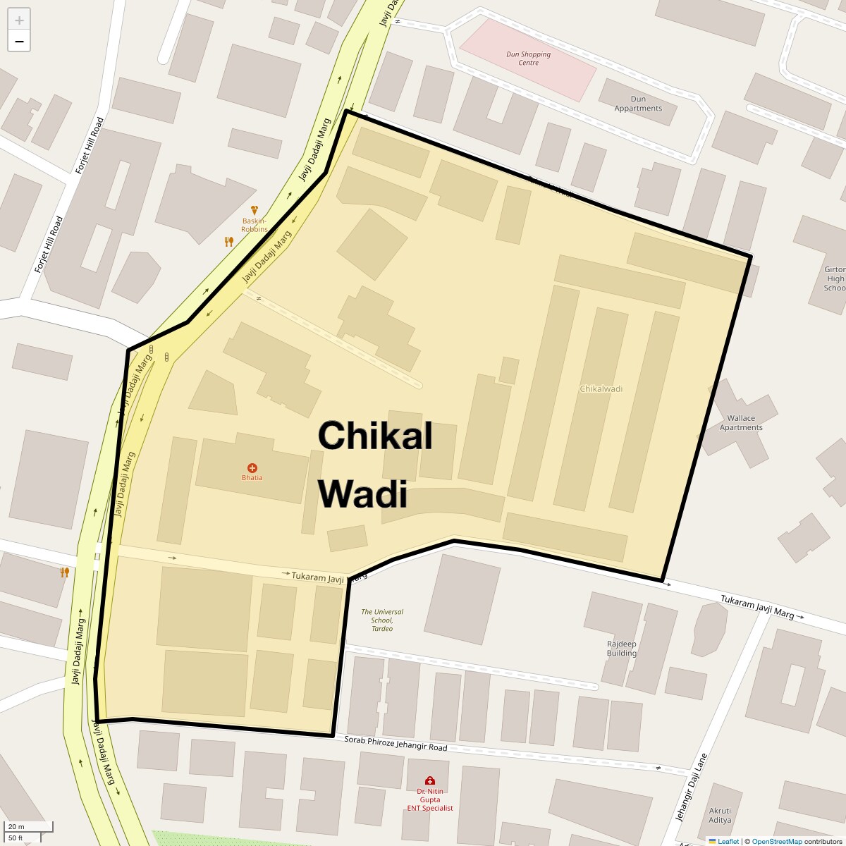 Location Map of Chikal Wadi, Mumbai