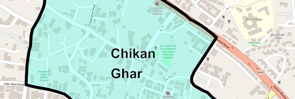 Location Map of Chikan Ghar, Thane