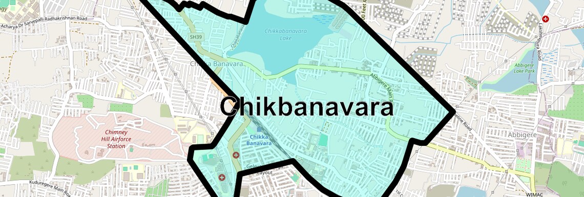 Location Map of Chikbanavara, Bangalore