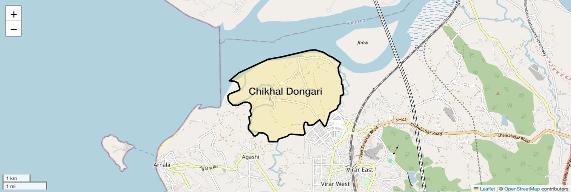 Location Map of Chikhal Dongari, Palghar