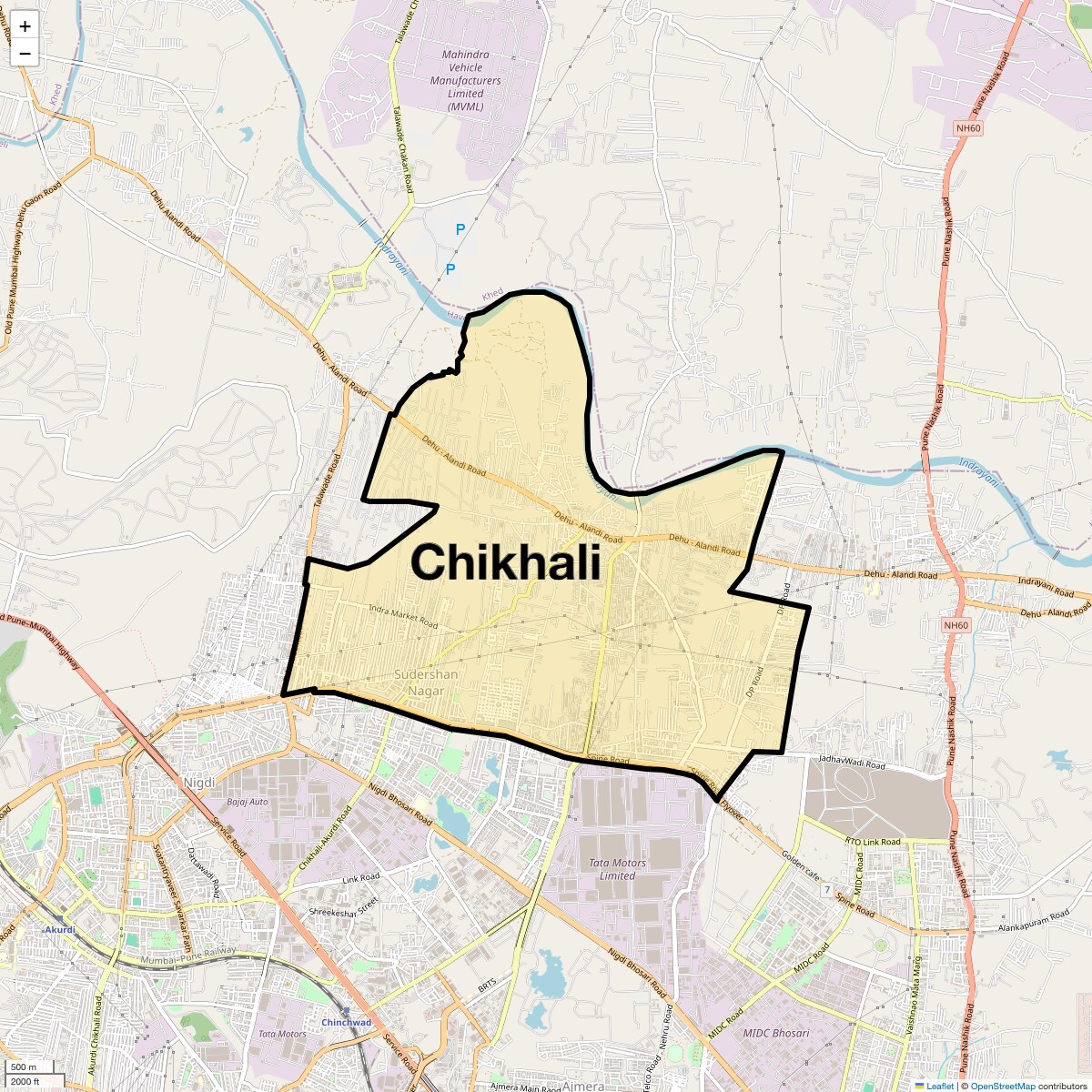 Location Map of Chikhali, Pune