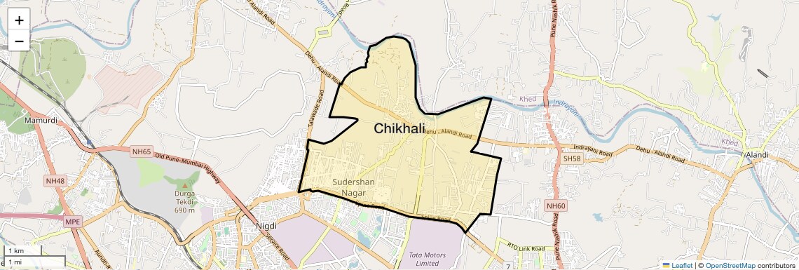 Location Map of Chikhali, Pune
