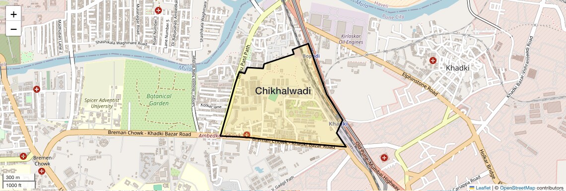 Location Map of Chikhalwadi, Pune