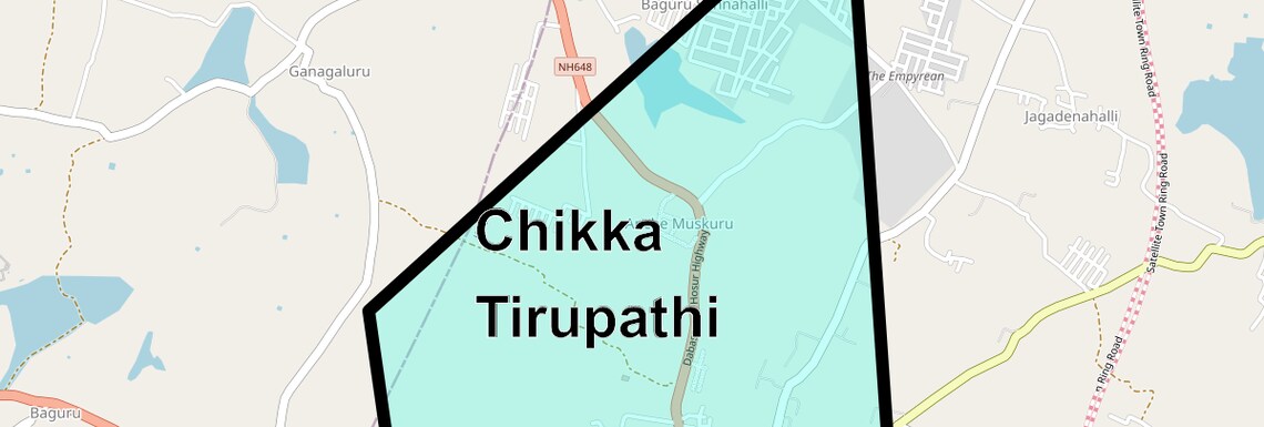 Location Map of Chikka Tirupathi, Bangalore
