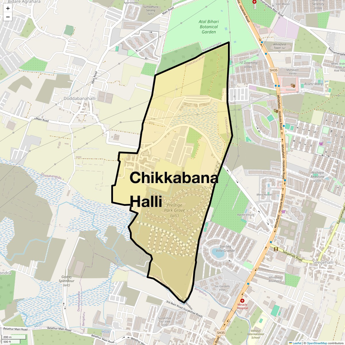 Location Map of Chikkabana Halli, Bangalore