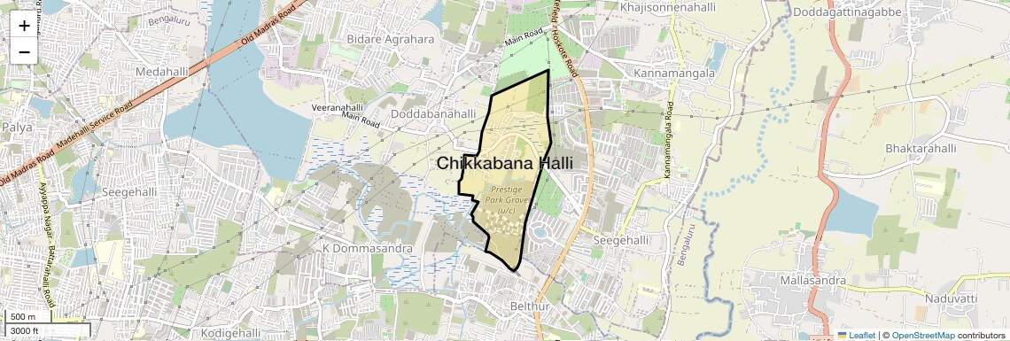 Location Map of Chikkabana Halli, Bangalore