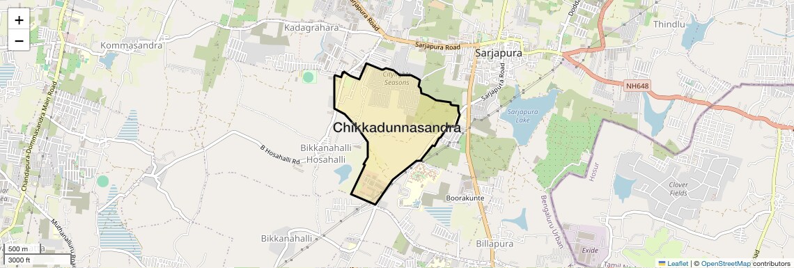 Location Map of Chikkadunnasandra, Bangalore