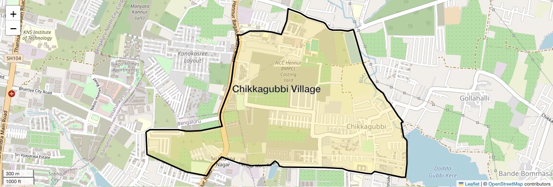 Location Map of Chikkagubbi Village, Bangalore