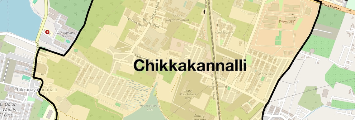 Location Map of Chikkakannalli, Bangalore