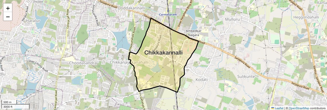 Location Map of Chikkakannalli, Bangalore
