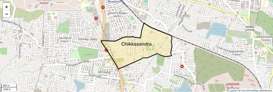 Location Map of Chikkasandra, Bangalore