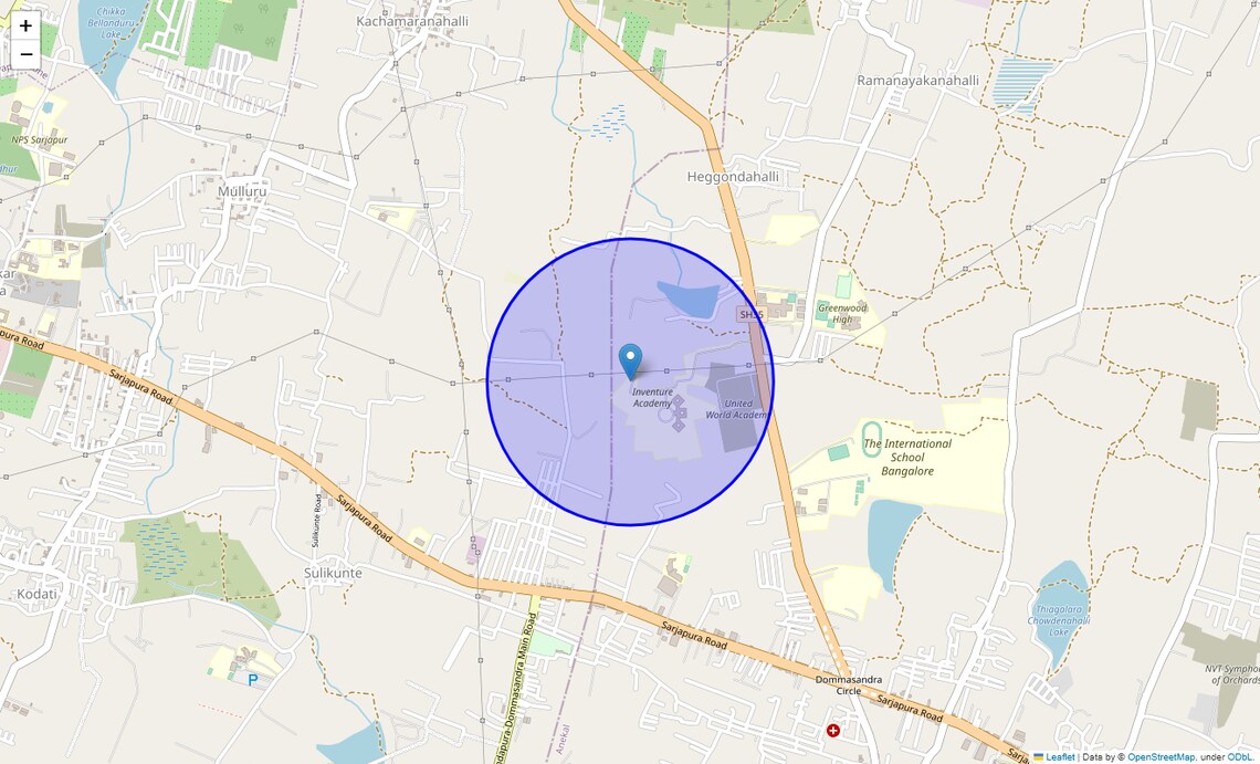 Location Map of Chikkavaderapura, Bangalore
