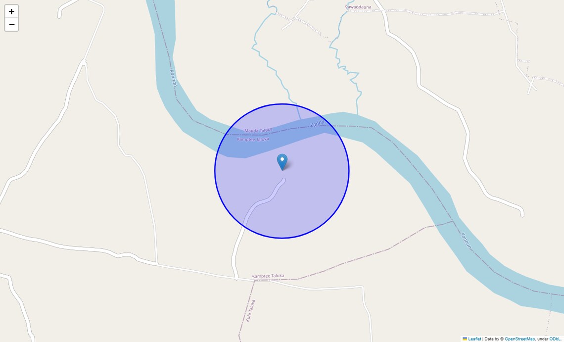 Location Map of Chikna, Nagpur