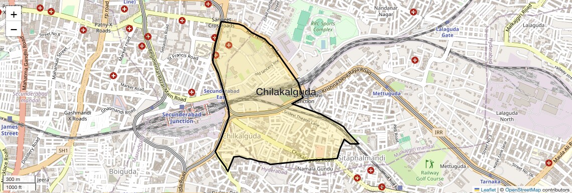 Location Map of Chilakalguda, Hyderabad
