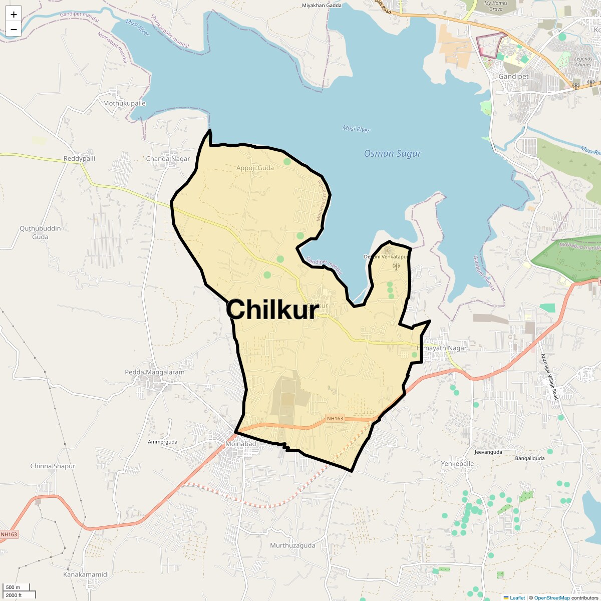 Location Map of Chilkur, Hyderabad