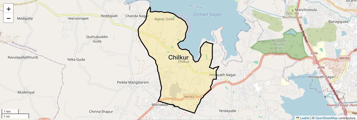 Location Map of Chilkur, Hyderabad