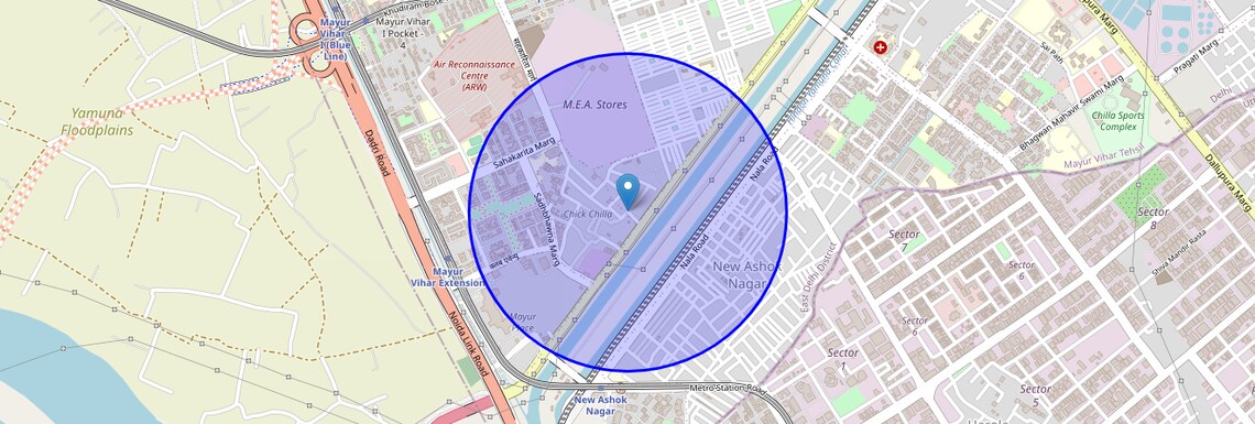 Location Map of Chilla, Delhi