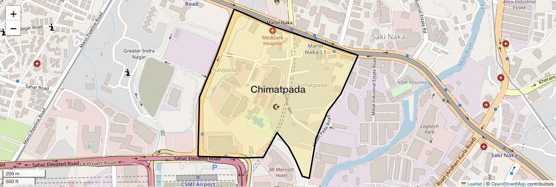 Location Map of Chimatpada, Mumbai