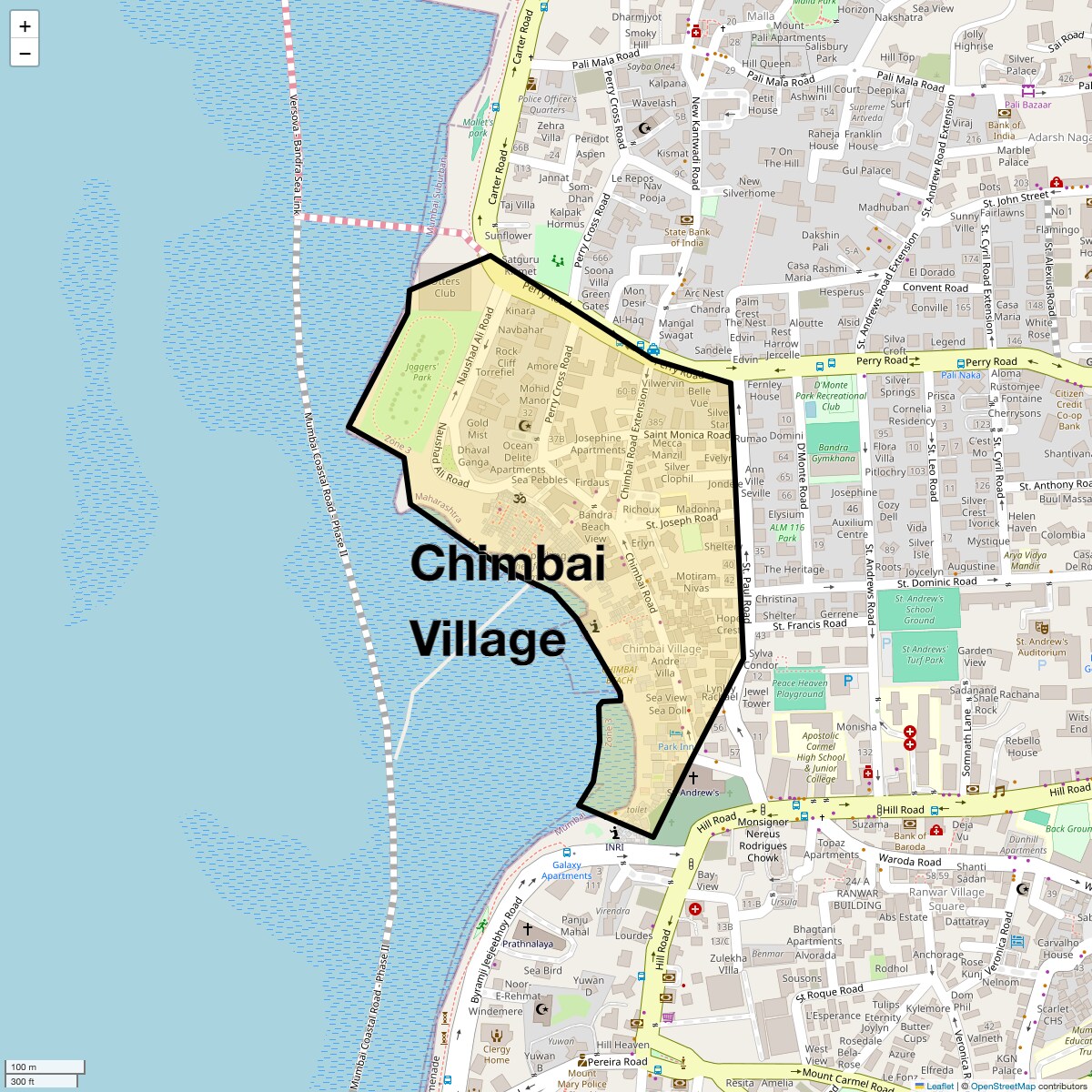 Location Map of Chimbai Village, Mumbai