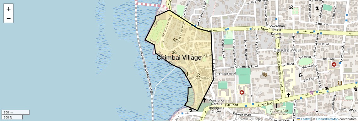 Location Map of Chimbai Village, Mumbai