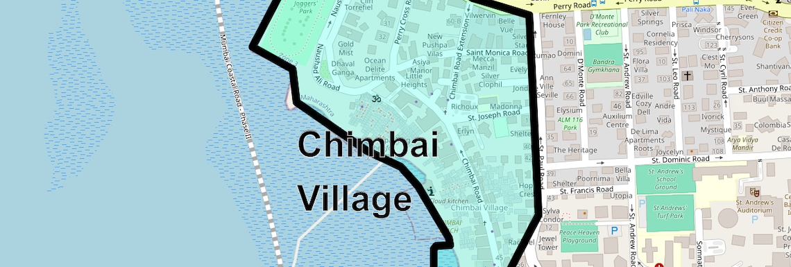 Location Map of Chimbai Village, Mumbai