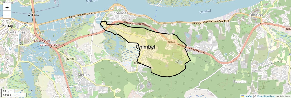 Location Map of Chimbel, Goa
