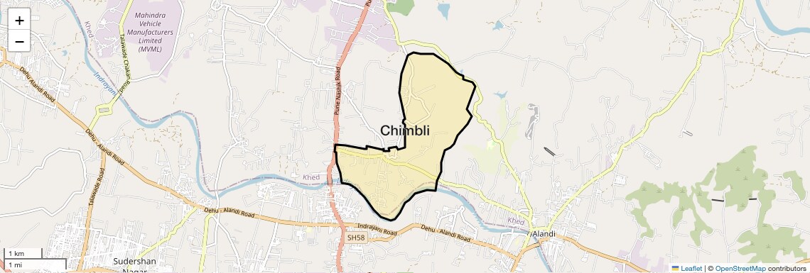 Location Map of Chimbli, Pune