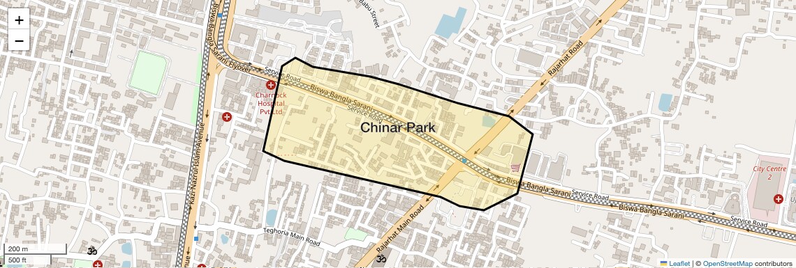 Location Map of Chinar Park, Kolkata