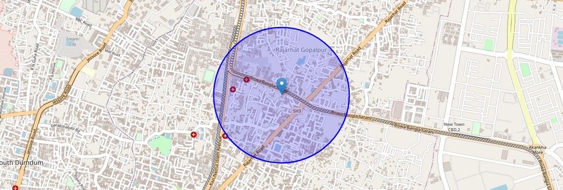 Location Map of Chinar Park, Kolkata