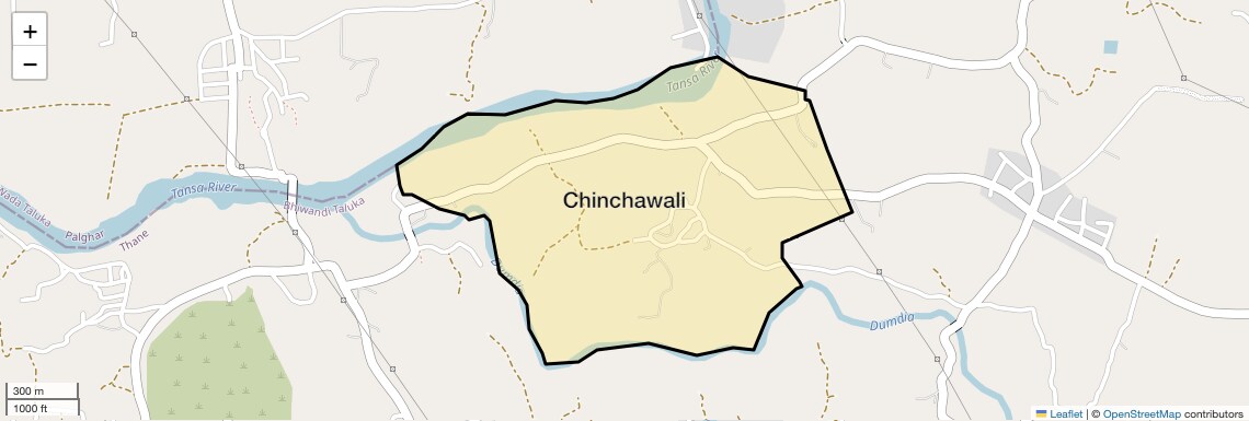 Location Map of Chinchawali, Thane