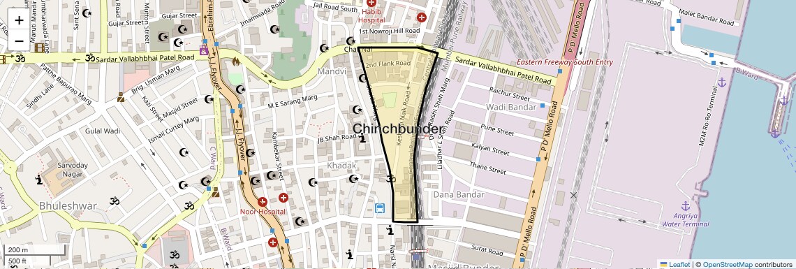 Location Map of Chinchbunder, Mumbai