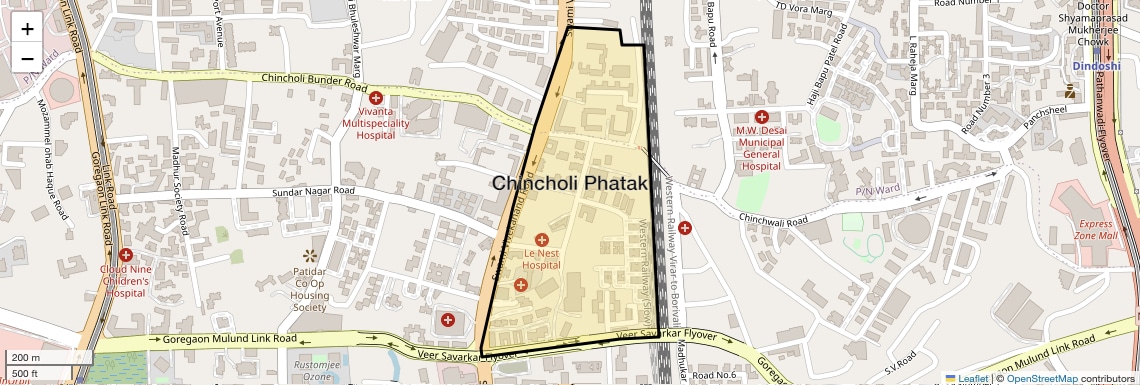 Location Map of Chincholi Phatak, Mumbai