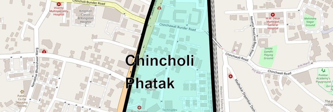 Location Map of Chincholi Phatak, Mumbai