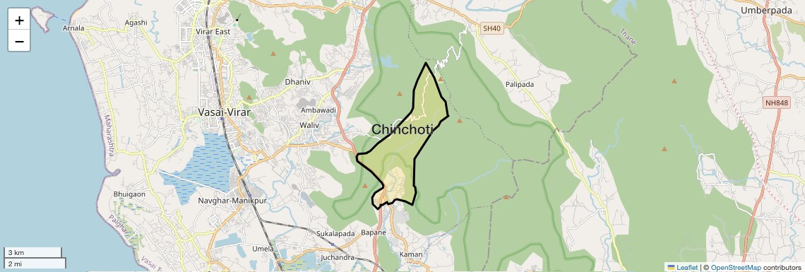 Location Map of Chinchoti, Palghar
