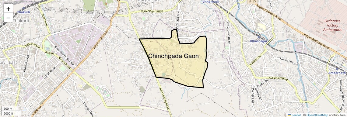 Location Map of Chinchpada Gaon, Thane