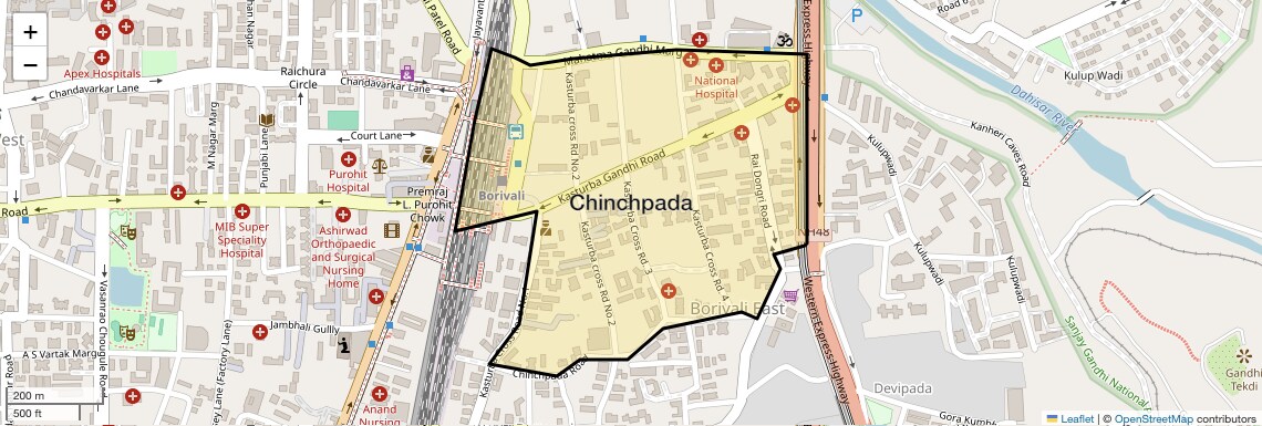 Location Map of Chinchpada, Mumbai