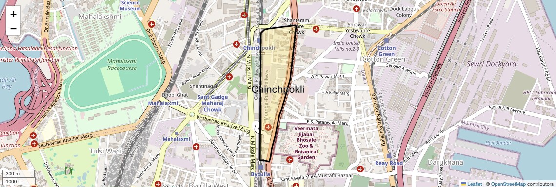 Location Map of Chinchpokli, Mumbai