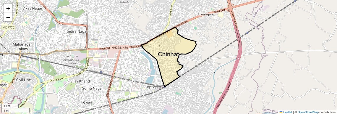 Location Map of Chinhat, Lucknow