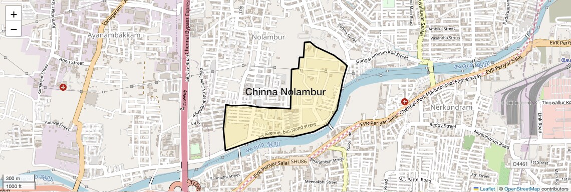 Location Map of Chinna Nolambur, Chennai