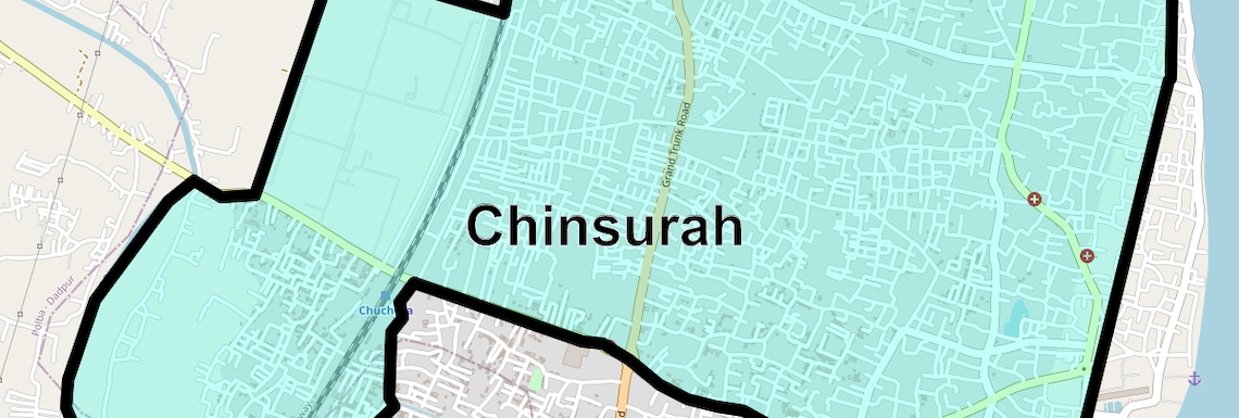 Location Map of Chinsurah, Kolkata