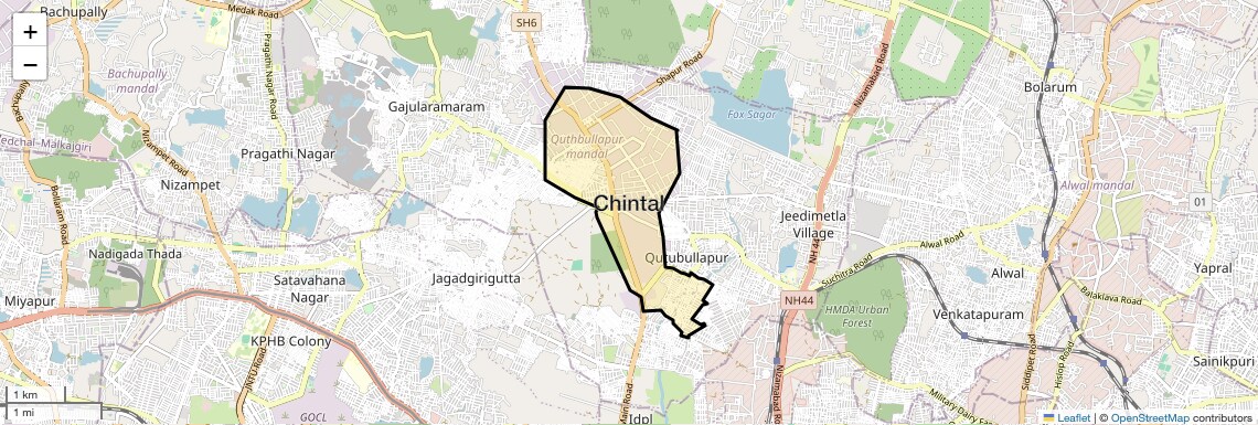 Location Map of Chintal, Hyderabad