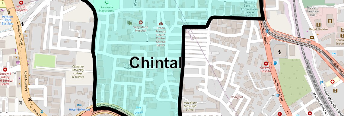 Location Map of Chintal, Hyderabad