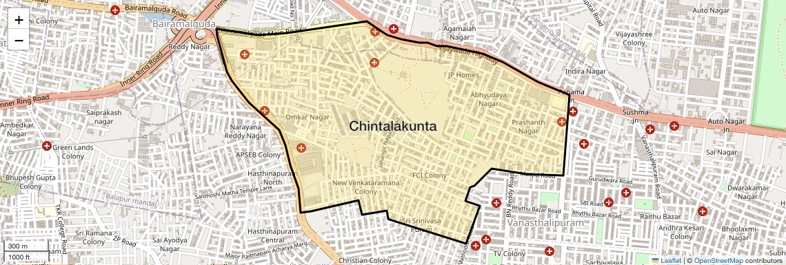 Location Map of Chintalakunta, Hyderabad